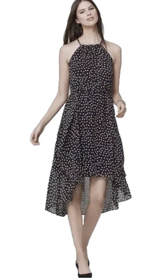 Novo com etiquetas! Vestido White House Black Market tamanho 4 bolinhas halter festa casamento alta baixa - Imagem 1 de 4