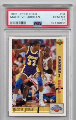 1991-92 Upper Deck - Classic Confrontation Michael Jordan, Magic Johnson #34 - Image 1 of 2