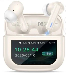 NIB Breezio T21 Wireless Earphones Touchscreen 50hr Play Music Calls Bluetooth - Picture 1 of 7