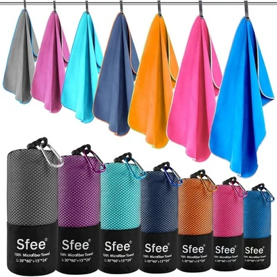 Sfee 2 Pack Microfiber Travel Towel, Quick Dry Camping Large Beach Super - Image 1 of 4