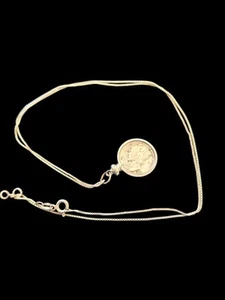 Mercury Dime Coin Necklace with Sterling Silver 26in Box Chain - Picture 1 of 4