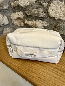 Dolce & Gabbana Devotion Off-White Lona Viaje Cosmético Maquillaje Bolsa Bolso Nuevo - Imagen 1 de 8