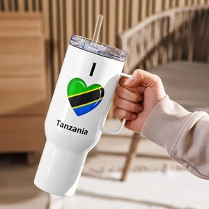 Reisebecher mit Henkel Tansania Flagge - Bild 1 von 5