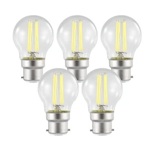 5 x LED Filament Fancy Round B22 4W 6000k Day Light 450 Lm Glass Bulb 360° SAA - Picture 1 of 3