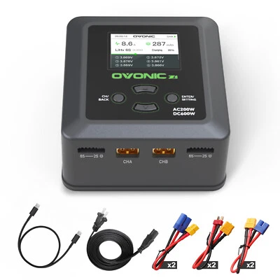 Ovonic X1 15A 1-6S Lipo Battery Charger Dual AC200WDC600W LCD For LiPo LiHV NiMH - Image 1 of 4