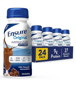Ensure Original Milk Chocolate Nutrition Shake With Fiber Meal Replacement Shake - Picture 1 of 3