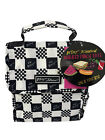 Betsey Johnson Black & White Checkered Insulated Flap Lunch Tote Bag  Nwt