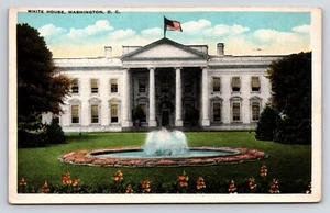 Postkarte Weißes Haus, Washington, D.C. Blick auf den Wasserbrunnen - Bild 1 von 2