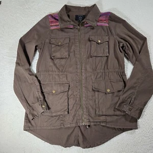 Iris LA Army Jacke Damen Extra Large Grün Zip Chore Barn Azteken Boho Western - Bild 1 von 10