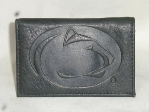 PENN STATE NITTANY LIONS   Leather TriFold WALLET   New    black 1 Cover