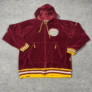 Vintage Harlem Globetrotters Hoodie M Red Fubu Platinum Full Zip Sweatshirt Flaw - Picture 1 of 16