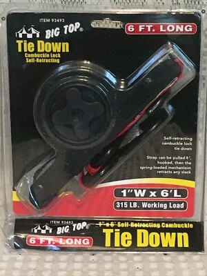 NUEVO - CORREA DE AMARRE DE TRINQUETE AJUSTABLE SUPERIOR GRANDE DE 6 PIES - 315 LBS. FUERZA Foto 1 de 3