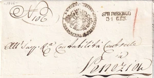 C2352-FRIULI, PREF., DA SPILIMBERGO ( LINEARE NERO + DATARIO) PER VENEZIA, 1844 - Picture 1 of 1