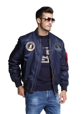 Apollo 100th SPACE SHUTTLE MISSION MA1 Bomber US Air Force Pilot Flight Jacket - Image 1 of 4