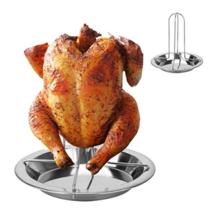 Chicken Roaster Rack Stainless Steel Grill Stand Kitchen Outdoor Bbq Chicken - Picture 1 of 24