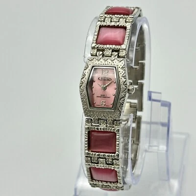 Reloj pulsera de lujo para mujer MARCO MAX tono plata, esfera rosa, cuarzo, 19 mm Foto 1 de 4