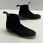 Quincy Boots Men's Black Short Cowboy Pull-On Ankle Chelsea Boots Size 28.5