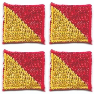 Maritime Signal Flag Letter O Patch Embroidered Oscar Iron on (5/8" in) Lot of 4 - Image 1 of 2