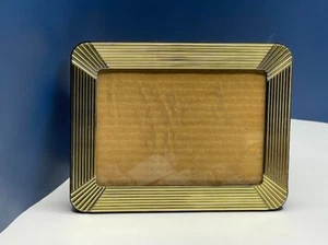 Art Deco Gold Color Picture Frame w/ Soft Velvet back and Metal Clasps. - Picture 1 of 8