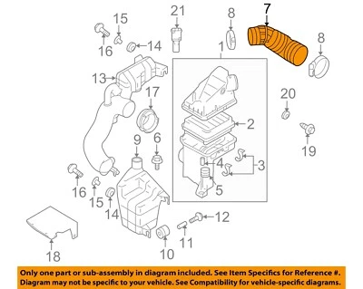 SUZUKI OEM 04-07 Aerio EngineTransaxle Air Intake-Outlet Hose 1388154G40 - Image 1 of 2