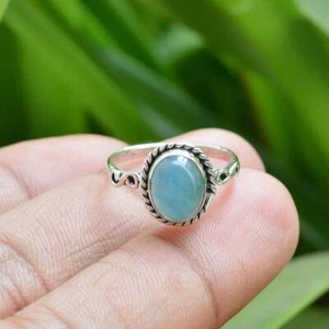 Aquamarine Gemstone Handmade 925 Sterling Silver Beautiful Ring For Men & Women - Picture 1 of 6