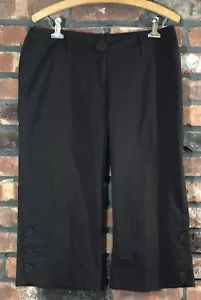 Pantaloni donna Willi Smith 6P Petite marrone Capris crop misto cotone gamba larga usati in ottime condizioni - Foto 1 di 4