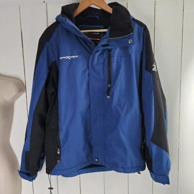 Abrigo Zero Xposur Para Hombres S Azul Costura Cinta Chaqueta con Capucha Clima Frío Foto 1 de 4