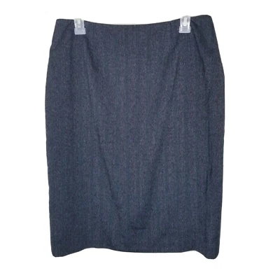 Юбка женская Signature By Larry Levine размер 12 серая красная в полоску прямая с подкладкой - Изображение 1 из 4