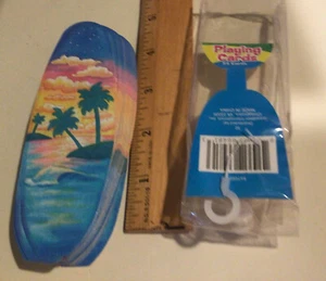 NOS Novelty Surfboard Shape Playing Cards in Case by Greenbrier Int. 54 Cards - Picture 1 of 5