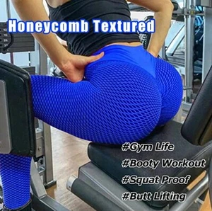 Women Ruched Push Up Leggings Anti-Cellulite Yoga Pants Elastic Workouts Trouser - Picture 1 of 18