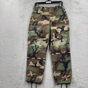 US Military Woodland Camo Hot Weather Cargo Pants Sz Small Short 28x28 Green - Picture 1 of 9