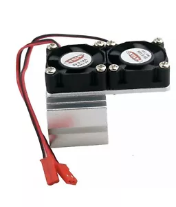 HSP RC Aluminium Heat Sink DC5V Black Motor Cooling Fan 1/10 540 Motor Dual Fan - Picture 1 of 3