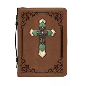 Bible Cover Case Bag for Men Women PU Leather Bible Carrying Case with Handle - Foto 1 di 16