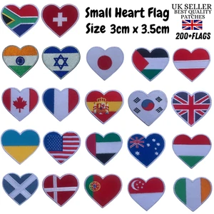 High Quality Country Small Heart Flags Iron On Patch Embroidered Sew On Badge - Picture 1 of 200