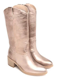 Negro Jardines E512706D 406 Botines Botas Texan Mujer Piel Lunar Turba - Imagen 1 de 5