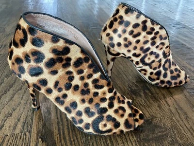 Halogen Rowen Peep Toe Calf Hair Leopard High Heel Booties Women's US Size 7 M - Image 1 of 4