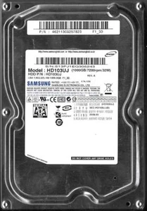 SAMSUNG HD103UJ 1TB SATA HARD DRIVE FIRMWARE: 1AA01109   - Picture 1 of 2