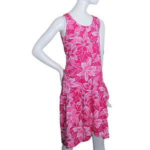 Lands End Size XS 2-4 Petite Sleeveless Knit Flounce Dress, Pink Floral - Picture 1 of 5