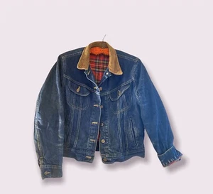 Chaqueta de jean LL Bean para mujer 12 mezclilla roja a cuadros franela envejecida EE. UU. - Imagen 1 de 12