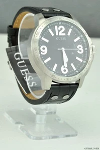 Guess Herren Garantie Neu mit Etikett Uhr Schwarz Leder Unisex SCHNELLER VERSAND! - Bild 1 von 5