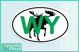 Wyoming Elch Euro Aufkleber Vinyl Aufkleber Auto LKW Fenster Sticker Elch Jagd - Bild 1 von 1