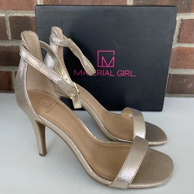 Material Niña Mujer Blaire4 Oro Tacón Alto Correa Tobillo Sandalias EE. UU. 8,5 W Ancho Foto 1 de 4