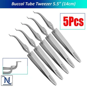 Precision Buccal Tube Tweezers – 5.5" Dental Laboratory for Orthodontics 5Pcs - Picture 1 of 6