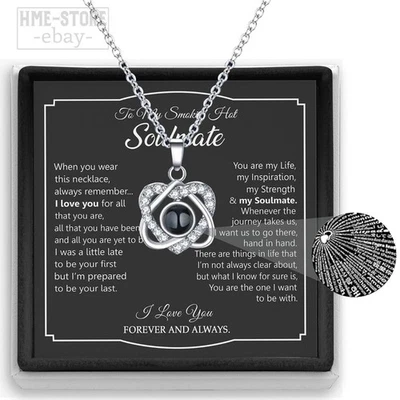 Collar Nudo Proyección To My Hot Soulmate Te Amo Regalos Prometida Futura Esposa Foto 1 de 4