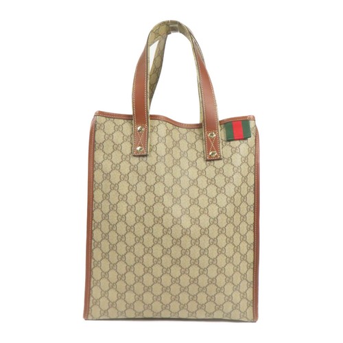 GUCCI GG GHW Borsa Tote Bag 211135 Tela Rivestita Marrone