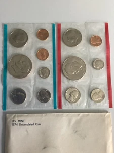 U.S. MINT 1974 UNCIRCULATED COIN SET IN ORIGINAL PACKAGE 13 TOTAL COINS - Picture 1 of 1