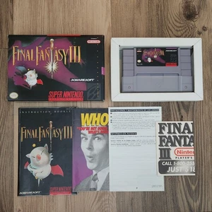 Nintendo SNES Final Fantasy III With Reg Card Good Shape Box! NO TARIFF - Picture 1 of 12