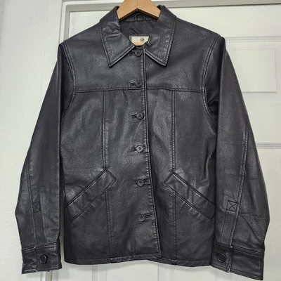 Vintage Y2K The OUTER  EDGE Leather Women’s M Black Jacket Soft Textured Leather - Image 1 of 4
