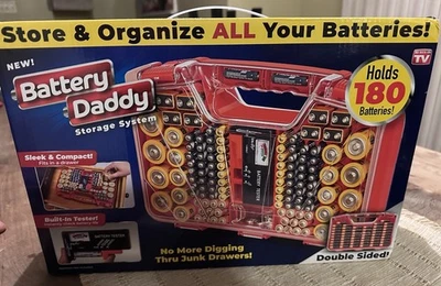 BATTERY DADDY 180 Batteries Battery Storage System Double Sided Built in Tester. - Image 1 of 3