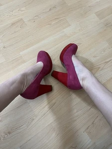 Pumps Catwalk 38 Pink Gebraucht Leder Wildleder Blockabsatz - Bild 1 von 11